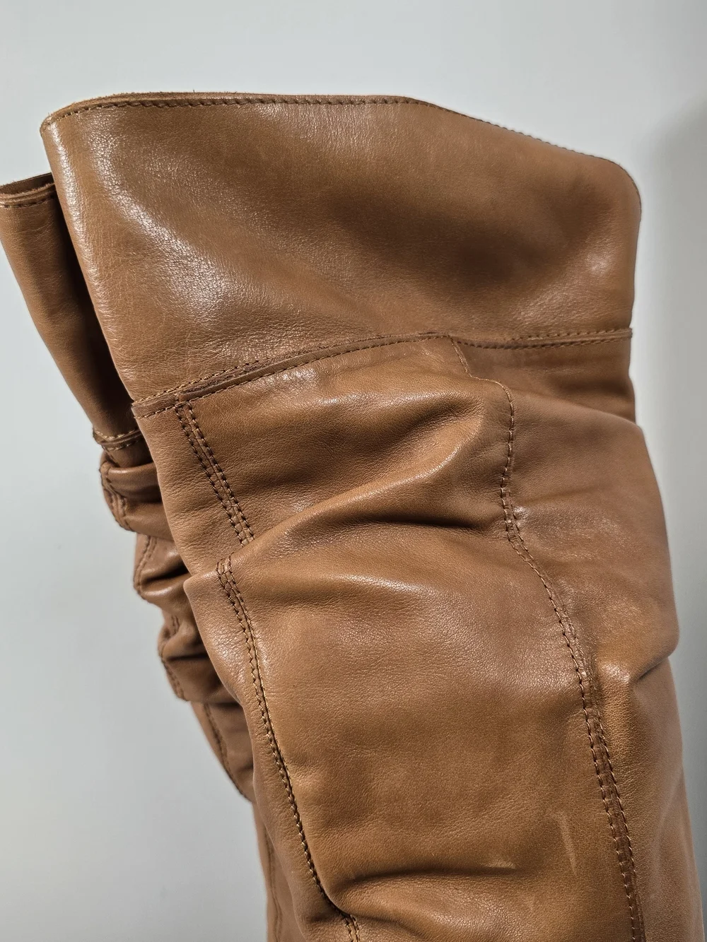 ALDO Women's Tan Leather Over-the-Knee Heeled Boots